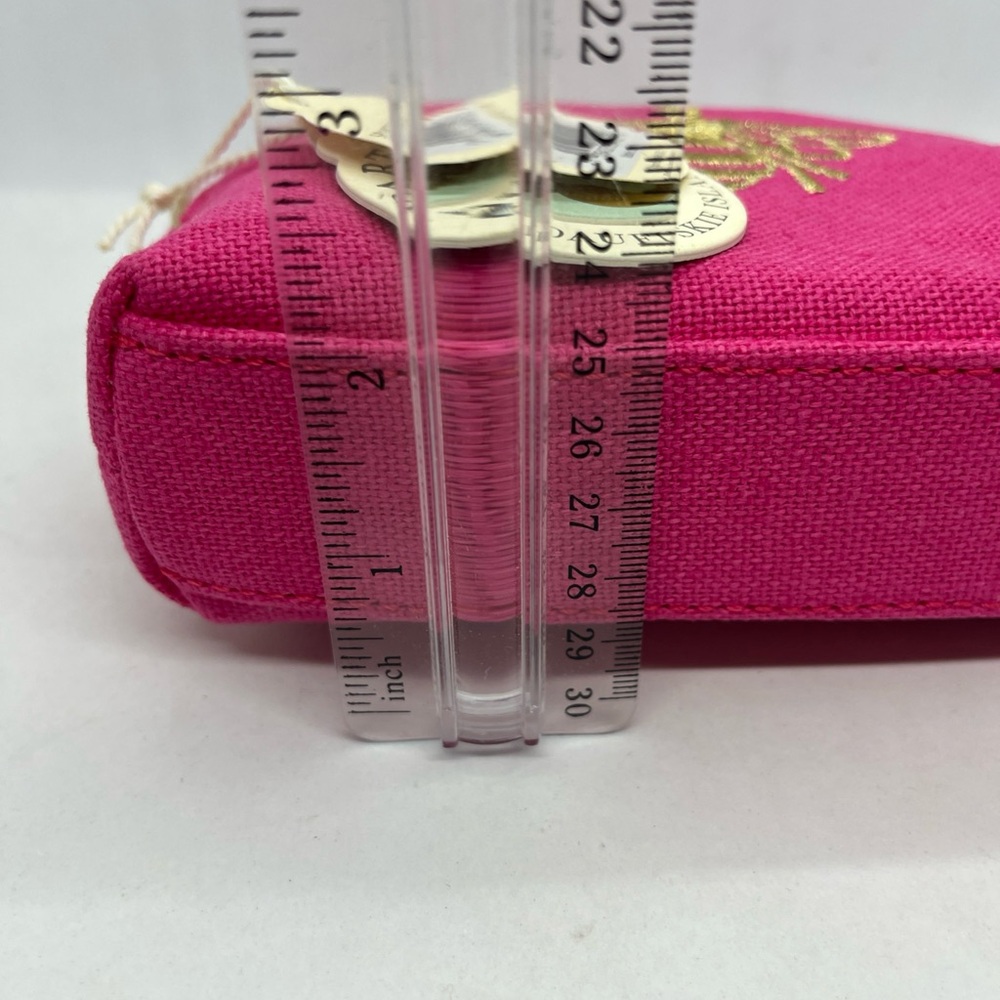 Spartina 449 Pink Gold Bee Embroidered On Cosmetic Case New With Tags - Picture 5 of 5